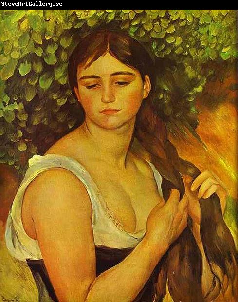 Pierre Auguste Renoir Girl Braiding Her Hair